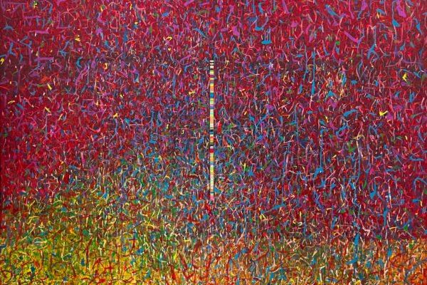 Title : A woman with her poetry ~
Medium : Mix media on Canvas
Size : 145 cm x 200 cm
Years : 2025