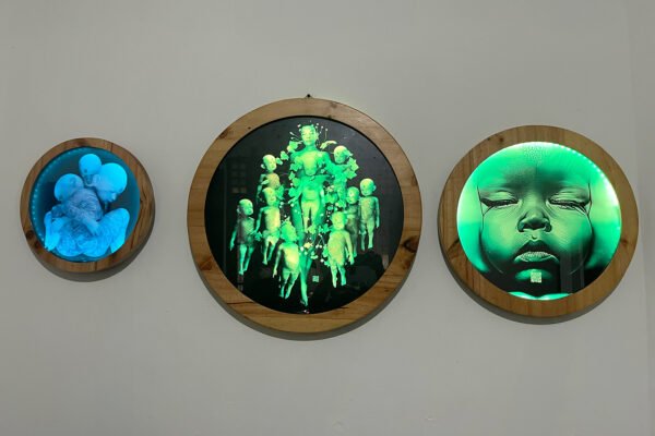 Tittle : Amor Fati [ love of fate ]
Medium : Mix media on Acrylic 
Size : Panel Installation 
Years : 2025